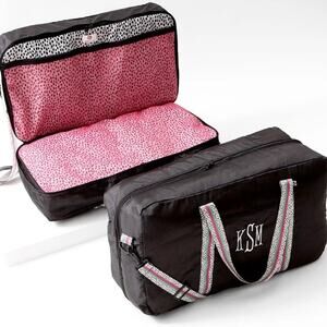 MarleyLilly Packable Monogrammed Weekender Bag 23” x 12.5” x 10”